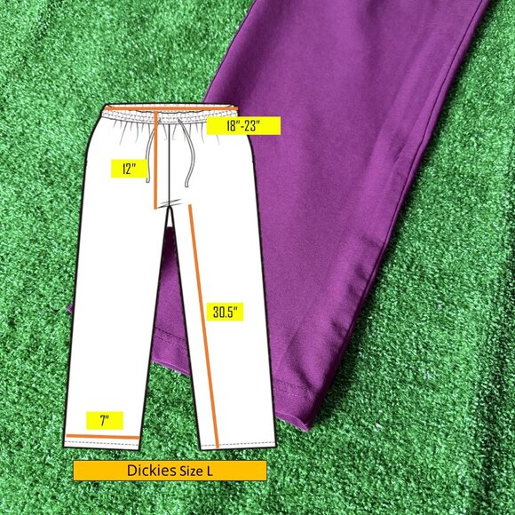 Dickies Womens Scrubs Retro Tapered Leg Pull On Burgundy Cargo Pant DK035 Size L - Picture 3 of 14